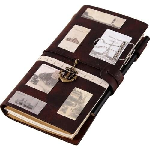 Travel Journal Diary Notepads Sprial Recording Daily Memos Notebooks Leather Traveler Notebook Planners Creative Vintage Gifts