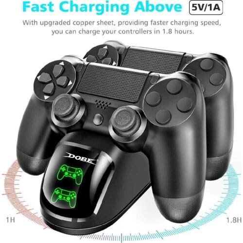 For PS4 Game Controller Joypad Joystick Handle USB Charger Dual USB Fast Charging Dock Station for Playstation 4 Slim / PS4 Pro