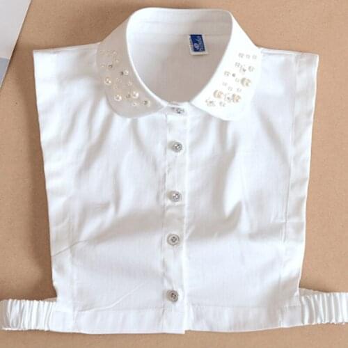 Korean fake collar wide sweater shirt decoration Woman Fake Collars Diamond Studded False Collar Tie costume Decoration bead