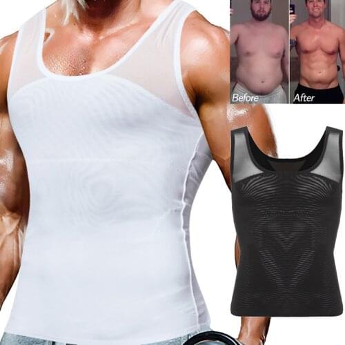 Men Slimming Body Shaper Corset Fitness Shapewear Compression Gynecomastia Shirt Losing Weight Vest Slimming Underwear Fat Burn
