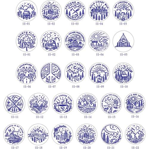 Forest Landscape Stamp Head Custom DIY Village Heads Wax Seal Nature Stamps Postage Journal Package Wedding Date Gifts Envelope