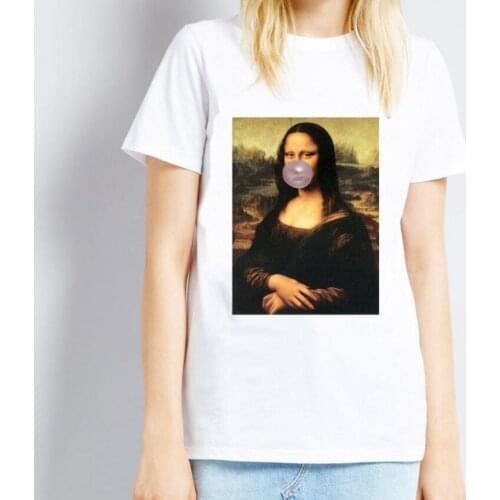 Summer new Mona Lisa funny short sleeve casual t-shirt