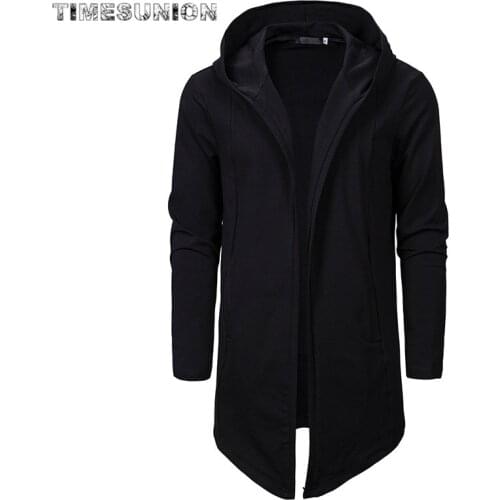 Men Assassins Creed Dark Series Irregular Hooded Cardigan Sweatercoat Long Men Casual Hoodies Coat