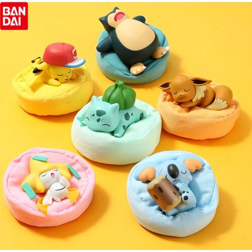 Genuine Pokemon Figures Toys Pikachu Jirachi Eevee Komala Snorlax Bulbasaur Starry Dream Series Anime Figures Model Dolls Toy