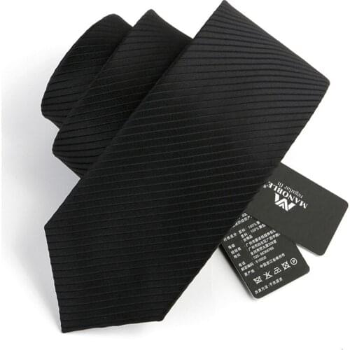 Brand New Men Business Tie Fashion Classical Necktie For Men Black 7CM Neck Tie Work Formal Dress Shirt Ties With Gift Box