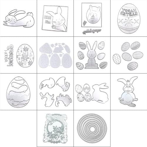 Easter Elements Carbon Steel Cutting Dies DIY Scrapbooking Photo Album Embossing Paper Cards Making Stencil Decorative Cards Edg