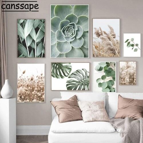 Hay Poster Plant Leaves Wall Art Posters Succulent Plants Canvas Print Monstera Painting Nordic Wall Pictures Home Decoration