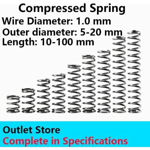 Compressed Spring Quality Assurance Durable Rotor Pressure Spring Line Diameter 1.0mm, External Diameter 5-20mm