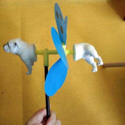 Lovely Bulldog Wind Spinner Windmill Toys For Garden Yard Decoration Outdoor Classic Toy Kids