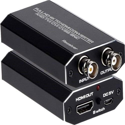 Professional BNC Connector HDMI-compatible To Analog AHD TVI SDI HD Coaxial Camera Signal Converter 1080P for DVR CCTV System
