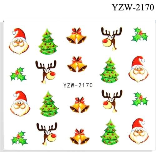 LCJ Christmas Water Transfer Nail Art Stickers Decals Christmas Tree/Christmas Gift Design Nails Decorations DIY Manicure Tools