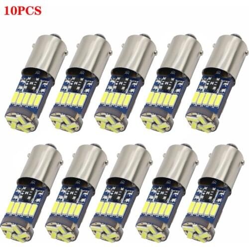 10Pcs T4W T2W T3W Ba9s LED Bulbs White 4014 15-SMD T11 H6W Car LED Interior Dome Light Reading Door Trunk Clearance Lamp 12V