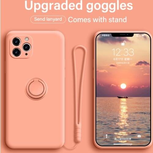 Ultra-thin Liquid Silicone Magnetic Phone Case For iPhone 12 11 Pro SE XS max XR XS X 8 7 6 Plus Bracket Protection Cover