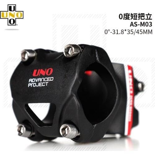 UNO Stem Alloy 0 Degree AM Mountain Bicycle Stem CNC Machined Road Bike Stem 1-1/8" 31.8 x 35mm/45mm Short stems Bicycle Power