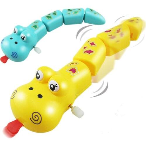 1PC Children Funny Plastic Wind Up Toys Clockwork Cartoon Animals Spit Tongue Swing Snake Gifts For Kids