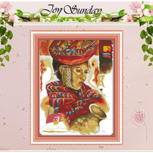 Woman and Clay Pot Counted Cross Stitch 11 14CT Cross Stitch Sets Wholesale Chinese Cross-stitch Kits Embroidery Needlework