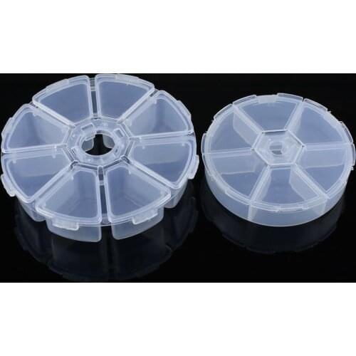 1PCS 6 Cell Slots and 8 Cell Slots circular white Portable Jewelry Tool Storage Box Container Ring Electronic Parts Screw Beads