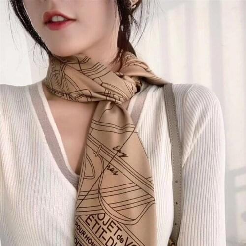 2021 New Branded Cotton Twill Scarf 90*90cm Foulard Bandanna Square Large Shawls Wraps Spring Neck Scarves Pashmina Lady Hijab