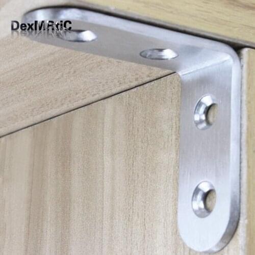 4pcs Stainless steel furniture Corner Brackets and Screws Furniture hardware fittings 90 degrees Connection accessories (50*50