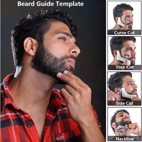 5pcs Mens Beard Trim Comb Neck Hair Line Guide Shaping Styling Template Tools
