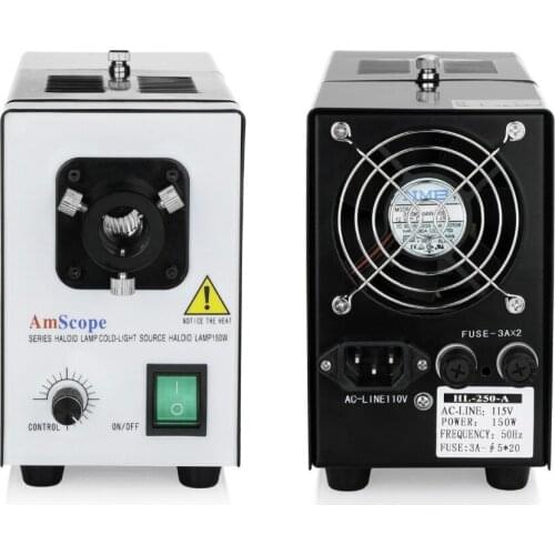 AmScope Fiber Optical Microscope Illuminator 150W Light Source HL250-B