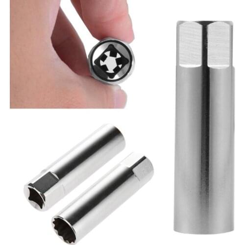 Car Spark Plug Sleeve14mm12 Point Thin Wall Design 3/8" Silver White Spark Plug Socket Fit BMW Mini Cooper Ford