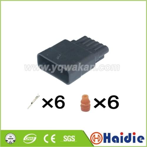 Free shipping 2sets 6pin male part of 7287-1380-30 7287-1380 auto electric waterproof wire harness connector