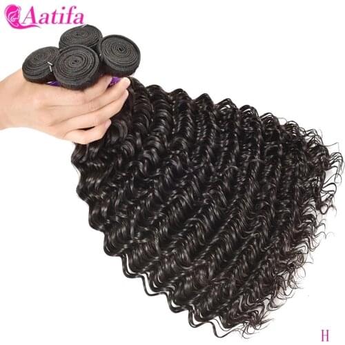 Brazilian Deep Waves Bundles 100% Human Hair Bundles 3/4 Bundles Remy Hair 10-28 Inch Hair Natural Color Deap Wave Hair Bundles