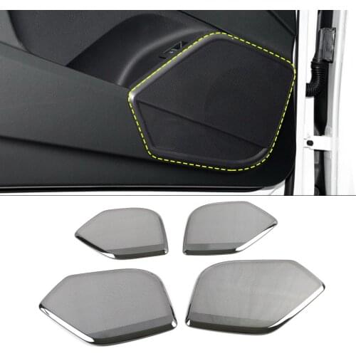For Audi Q5 FY 2017-2020 Stainless Car Door Panel Loudspeaker Pad Speaker Cover Trim Frame Sticker Moulding Interior Accessories