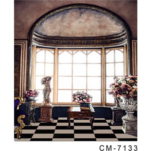 Classical Backdrop for Photography Background Backdrop Digital Printed Photo Studio Props with Old Wood Windows for Wedding