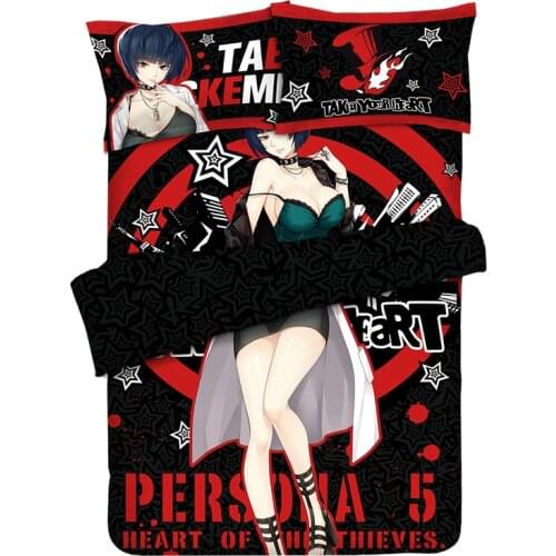 Anime Cartoon Persona Quilt Cover Bedding Set With Pillow Cases Bed Sheet Duvet Cover Set 4pc CP180013