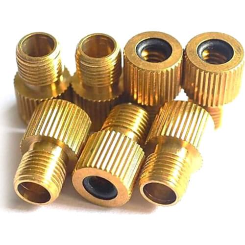 Copper Bicycle Valve Adapters Gas Nozzle Air Valve Mountain Road Bike Conversion head Converter Tube Presta To Schrader Adaptor