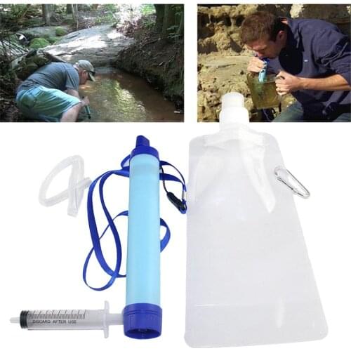 Personal Water Filter Set Camping Water Purifier Set Outdoor Portable Survival Water Filter Camping Hiking Water Purifier