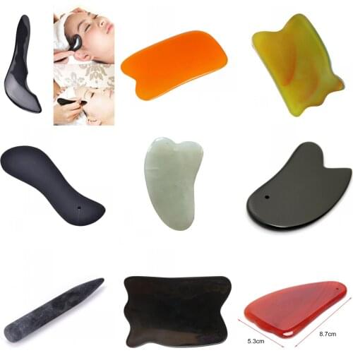 Natural Jade Guasha Board Massage Tool Massage SPA Acupuncture Scraper Stone Facial Anti-wrinkle Treatment Body Health Care