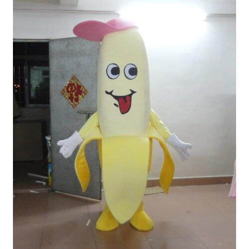 New quality adult size Banana Mascot costume fruit war mascot