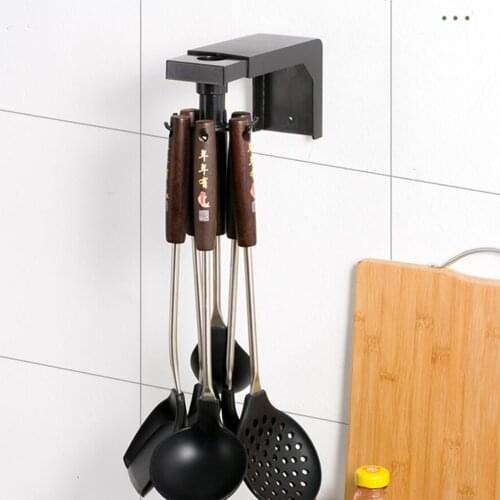 Wonderlife Creative new product can rotate 6 uniform kitchen cutlery hooks without punching