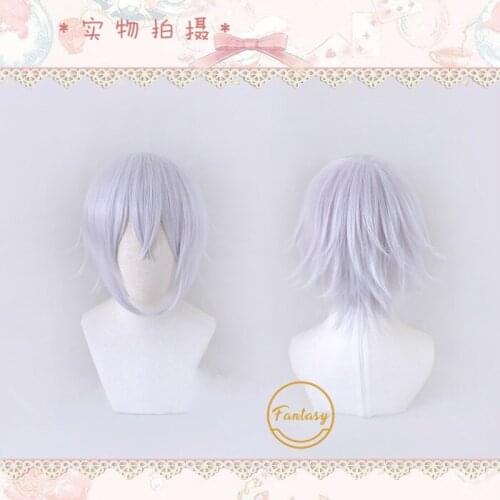 Snake Anime Black Butler Taker Undertaker Short Silver Color Heat Resistant Hair Cosplay Costume Wig + Free Wig Cap