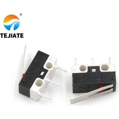 10PCS Mouse Switch Three Foot Handle Roller Button Left/Right Bent foot 1A 125V AC 3 legs DIY Kit