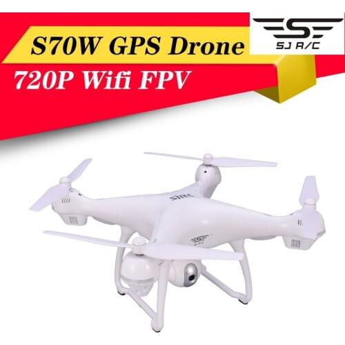 SJRC S70W GPS Drone With Wifi FPV 720P Wide Angle HD Camera Altitude Hold G-sensor Follow Me Return Home RC Quadcopter