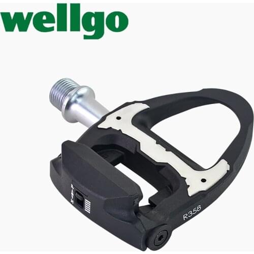 Wellgo Carbon Ultra-Light Road Bike Pedals Self-Locking Pedal With 4 Bearing SPD Compatible 240g Clipless Pedals Cleat R358