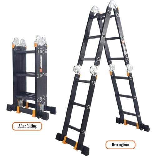 3.7m Straight Ladder Engineering Ladder Multi-purpose Folding Ladder Aluminum Ladder Herringbone Ladder Home Straight Ladder