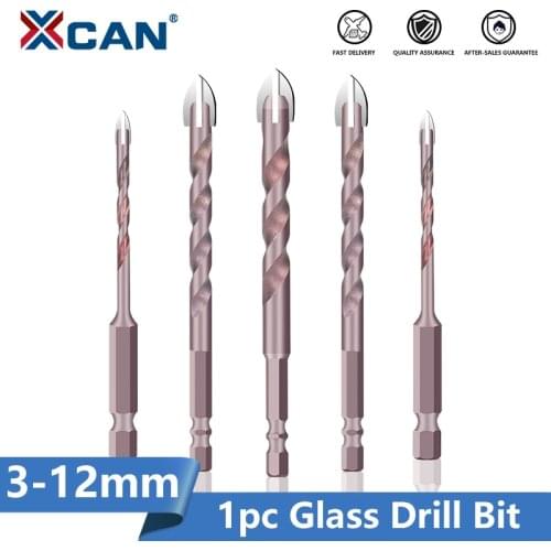 XCAN Tile Drill Bits 3/4/5/6/8/10/12mmm Cross Hex Triangle Bit for Glass Ceramic Concrete Hole Opener Tile Drilling Tool