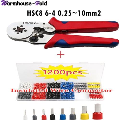 Tubular Terminal Crimping Tools Electrical Pliers HSC8 6-4 0.25~10mm2 Self-adjusting Tool For Cable Wire Insulated Terminals Set