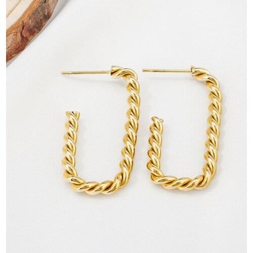 Women Stainless Steel Twisted Earrings Hyperbole Geometric Drop Earring Wedding Jewelry Valentines Day Gifts