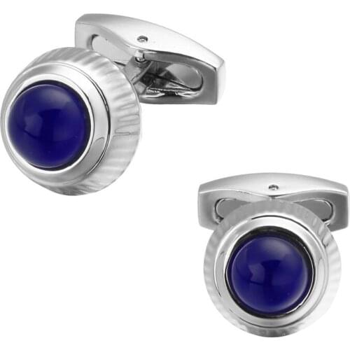 The high-end mens shirts Cufflinks Brand Jewelry Blue Opal crystal Cufflinks classic design style French shirt accessories