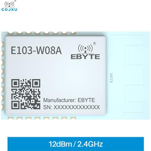 2.4GHz Wi-Fi UART Module 802.11b BLE5.0 Dual ARM Core 12dBm WPA TCP HTTP Client MQTT PCB Antenna Interface cojxu E103-W08A