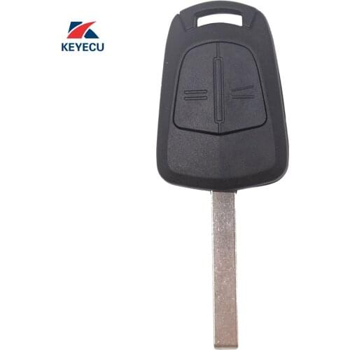 KEYECU Replacement Remote Car Key Shell Case Fob 2 Button for Opel Vauxhall Astra H,Zafira B,Corsa D HU100 Blade(Shell Only)