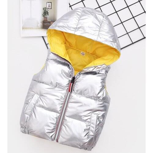 Baby Boy Winter Clothes Casual Sleeveless Vest Girl Bright And Colorful Thick Waistcoat Outwear Kids Hoodied Cute Tops For 1-10t