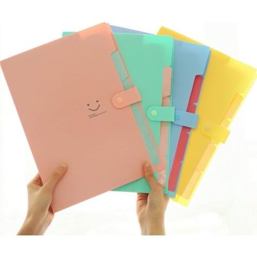 10PCS Candy-colored Organ Bag A4 Multi-functional Multi-layer File Folder School Supplies Office Accessories