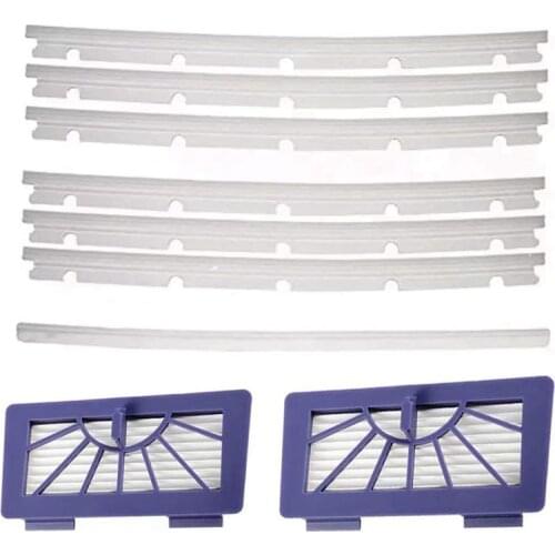 2 HEPA Filters + 6 Compatible Blades and 1 Squeegee Replacement For Neato xv-11 xv-12 xv-14 xv-15 xv-21 XV Signature Pro Vacuum
